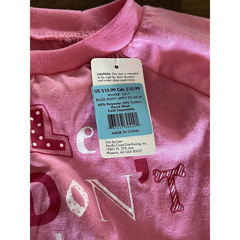 Great Choice Doggy T-shirt Size Medium Pink “Rules Don’t Apply To Me” NEW - Picture 3 of 7